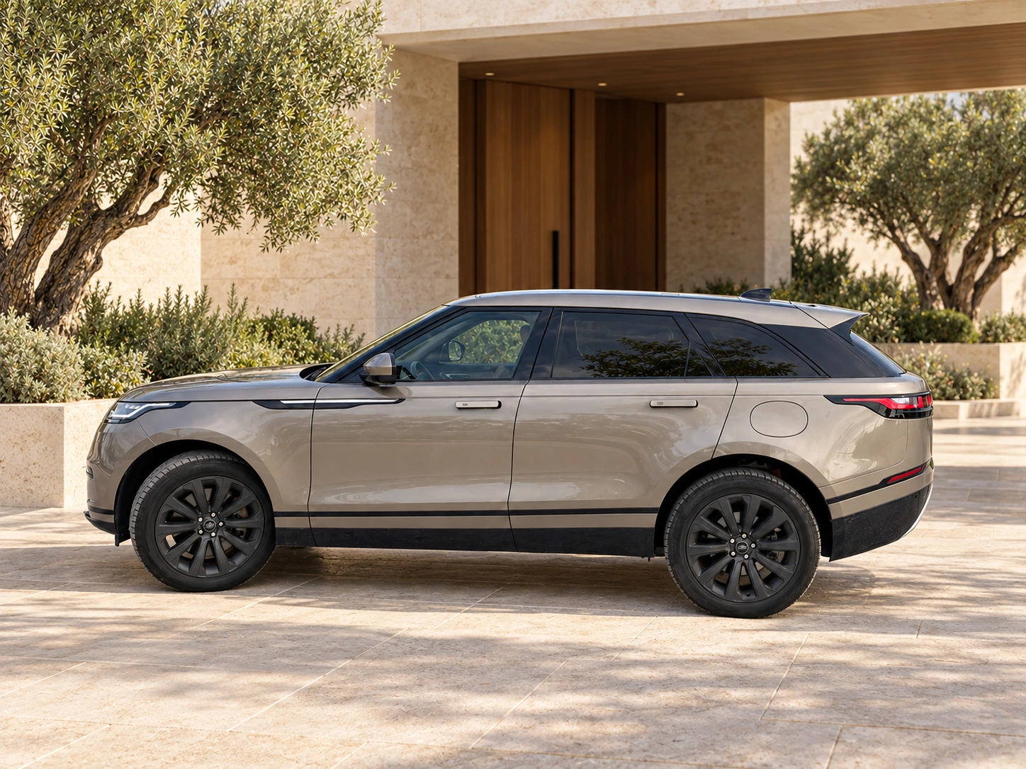 ZERO’s metallic Range Rover Velar, photographed from the side.